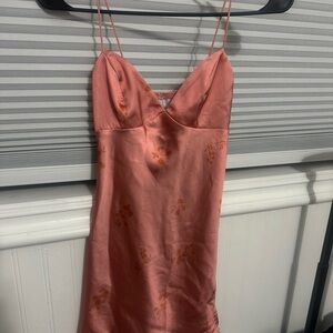 Elegant Pink Satin Slip Dress